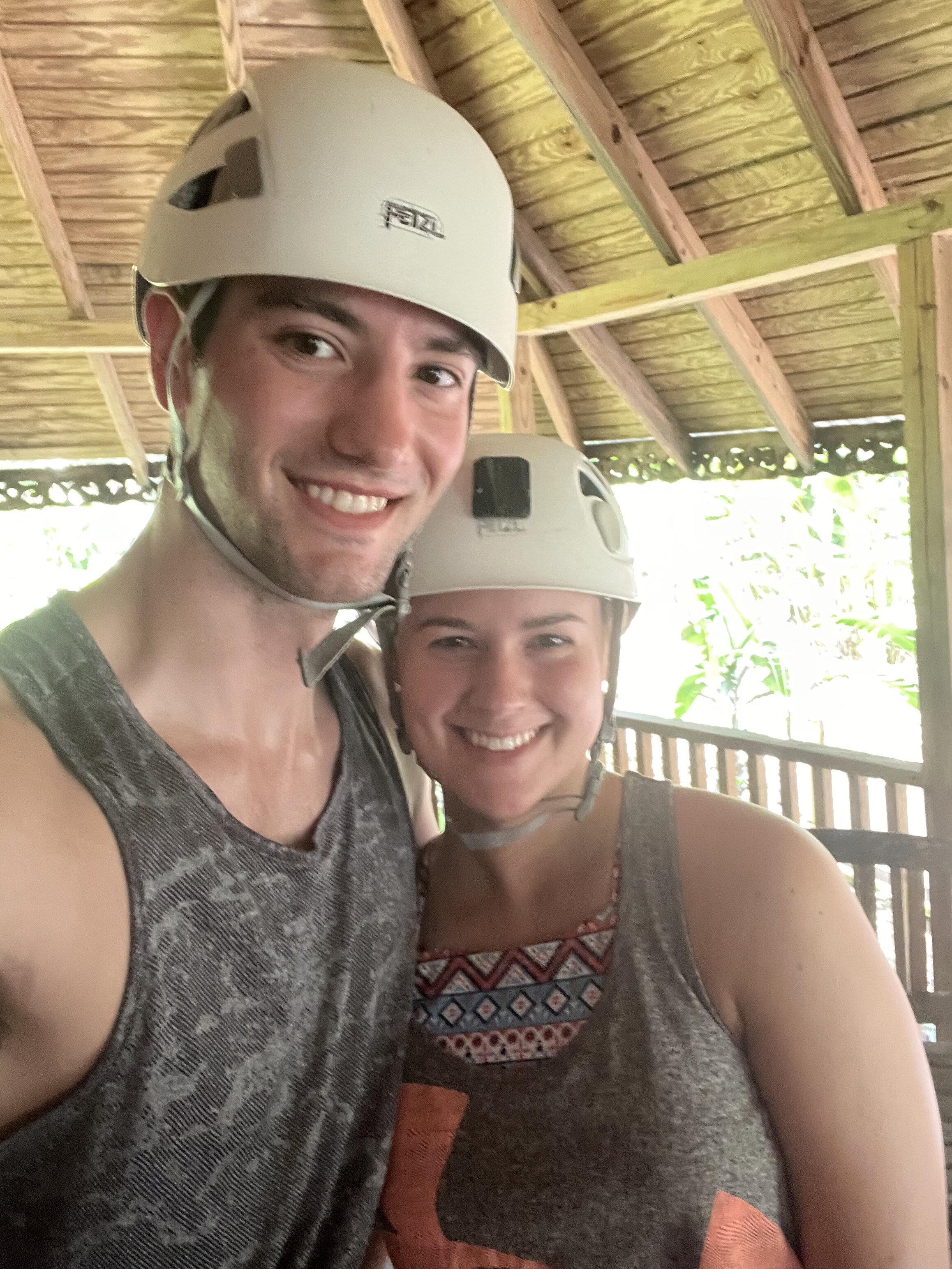 Zipline in on honeymoon in jamaica